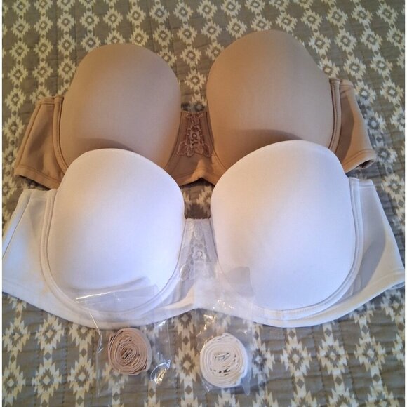 Vanity Fair Women's Beauty Back Smoothing Strapless Bra 38B -  White Nude 74380 - Picture 1 of 9
